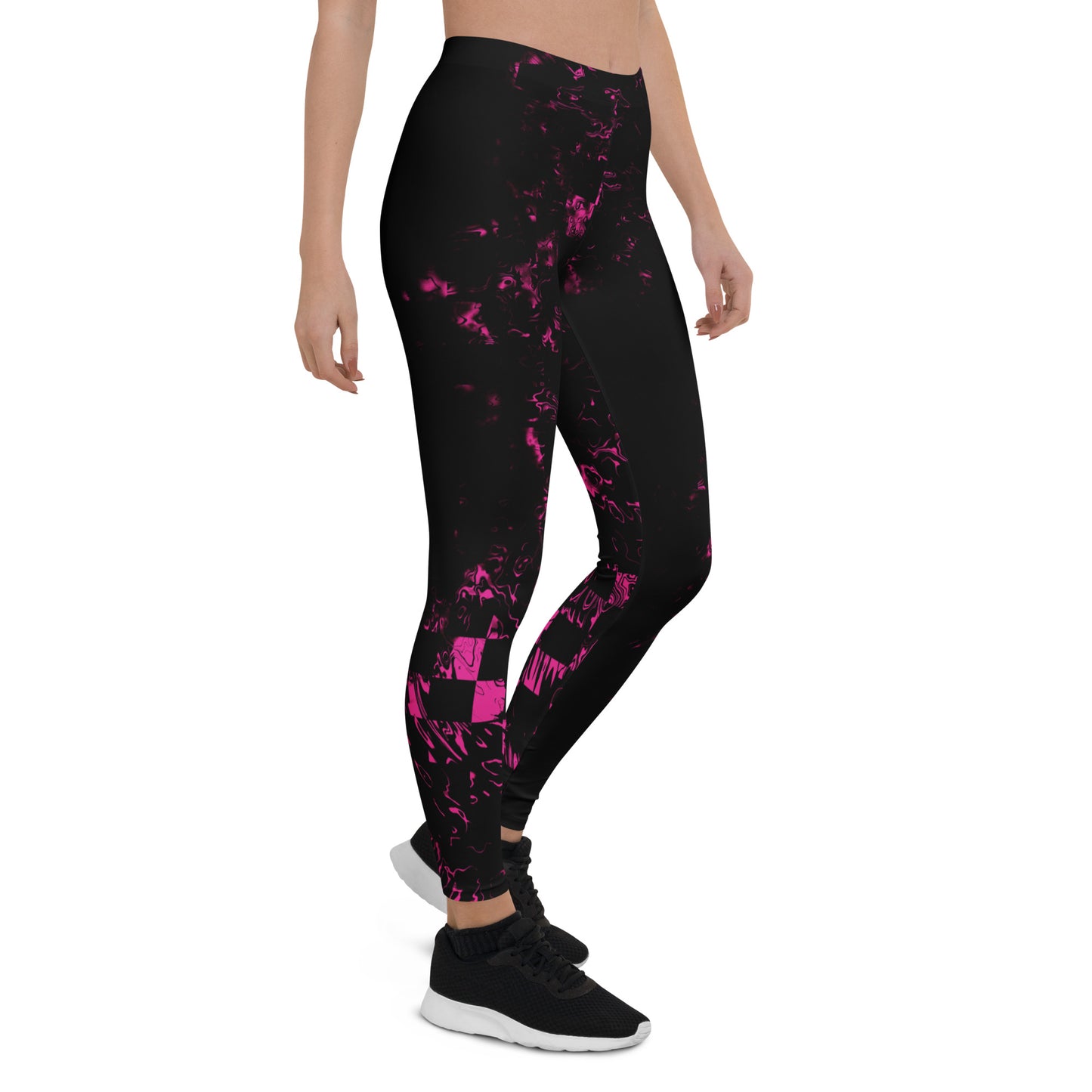Abstract Squares | Mid Waist Damen Leggings