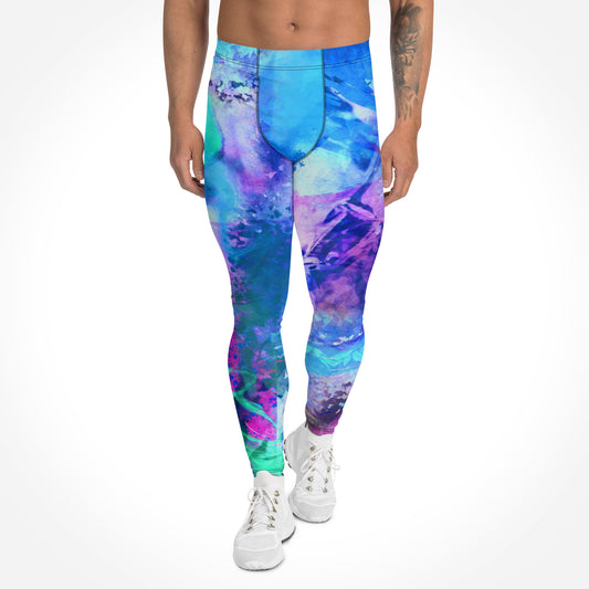 Ein Mann trägt eine Leggings mit dem Motiv Energy Flow. Es handelt sich um eine Ansicht von vorn.