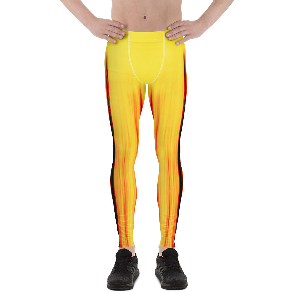 Herren Leggings Moving Forest One Yellow Red.