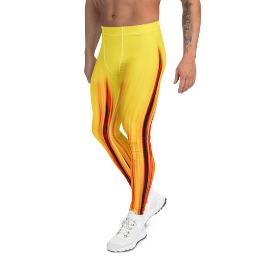 Herren Leggings Moving Forest One Yellow Red.