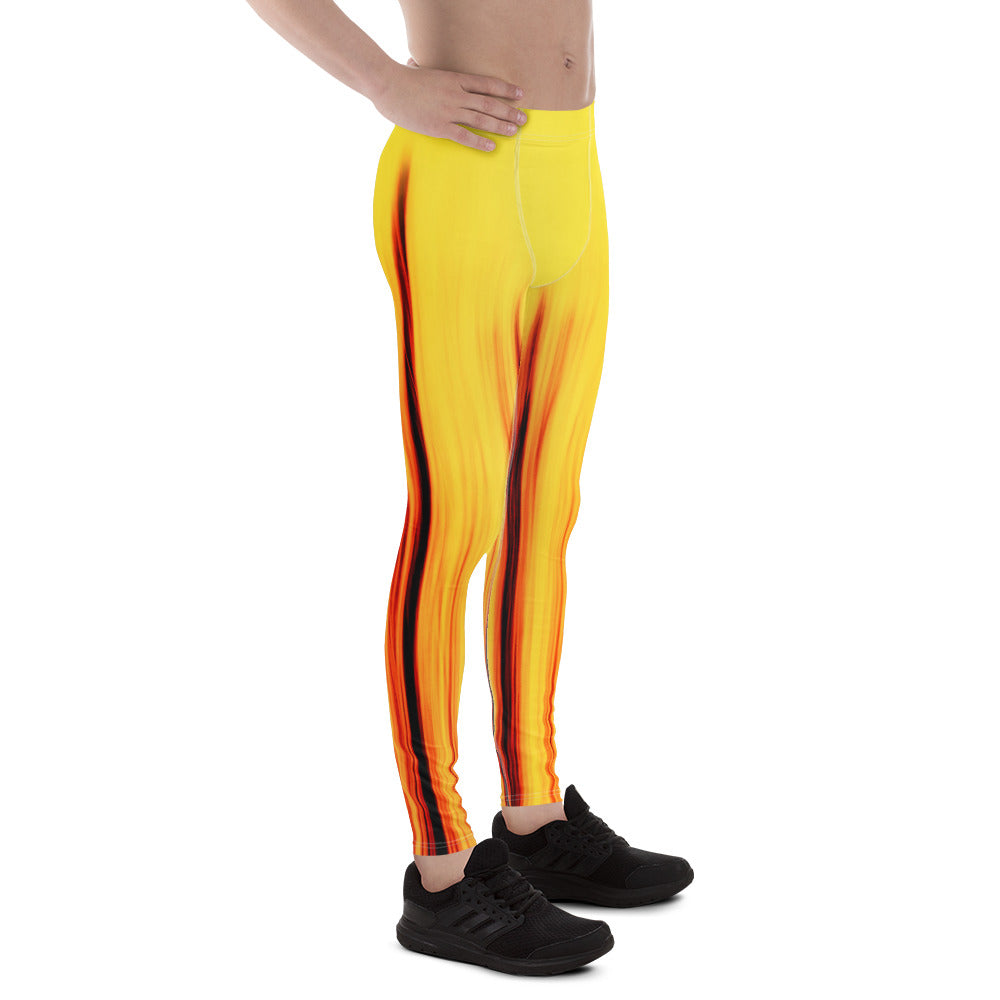 Herren Leggings Moving Forest One Yellow Red.