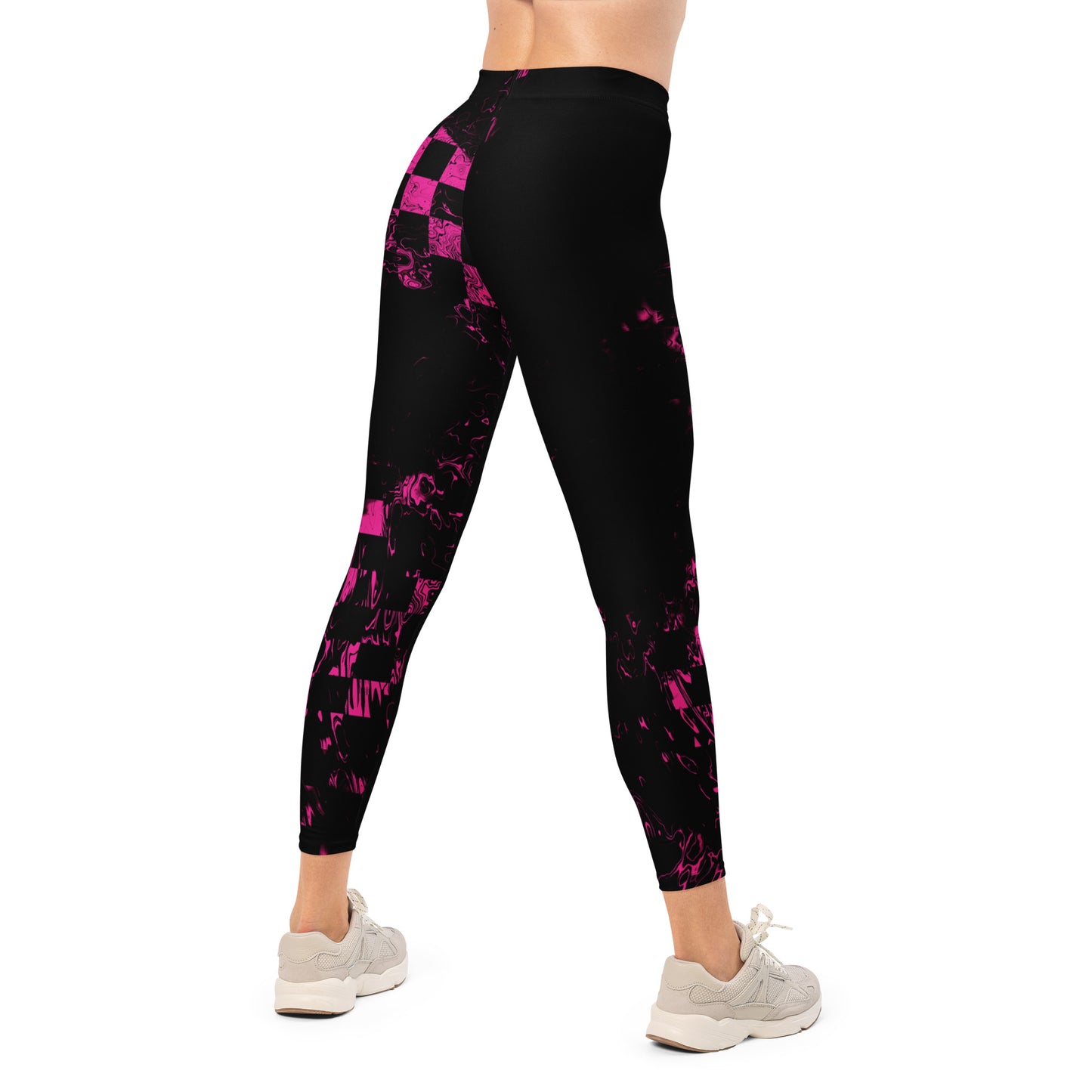 Abstract Squares | Mid Waist Damen Leggings