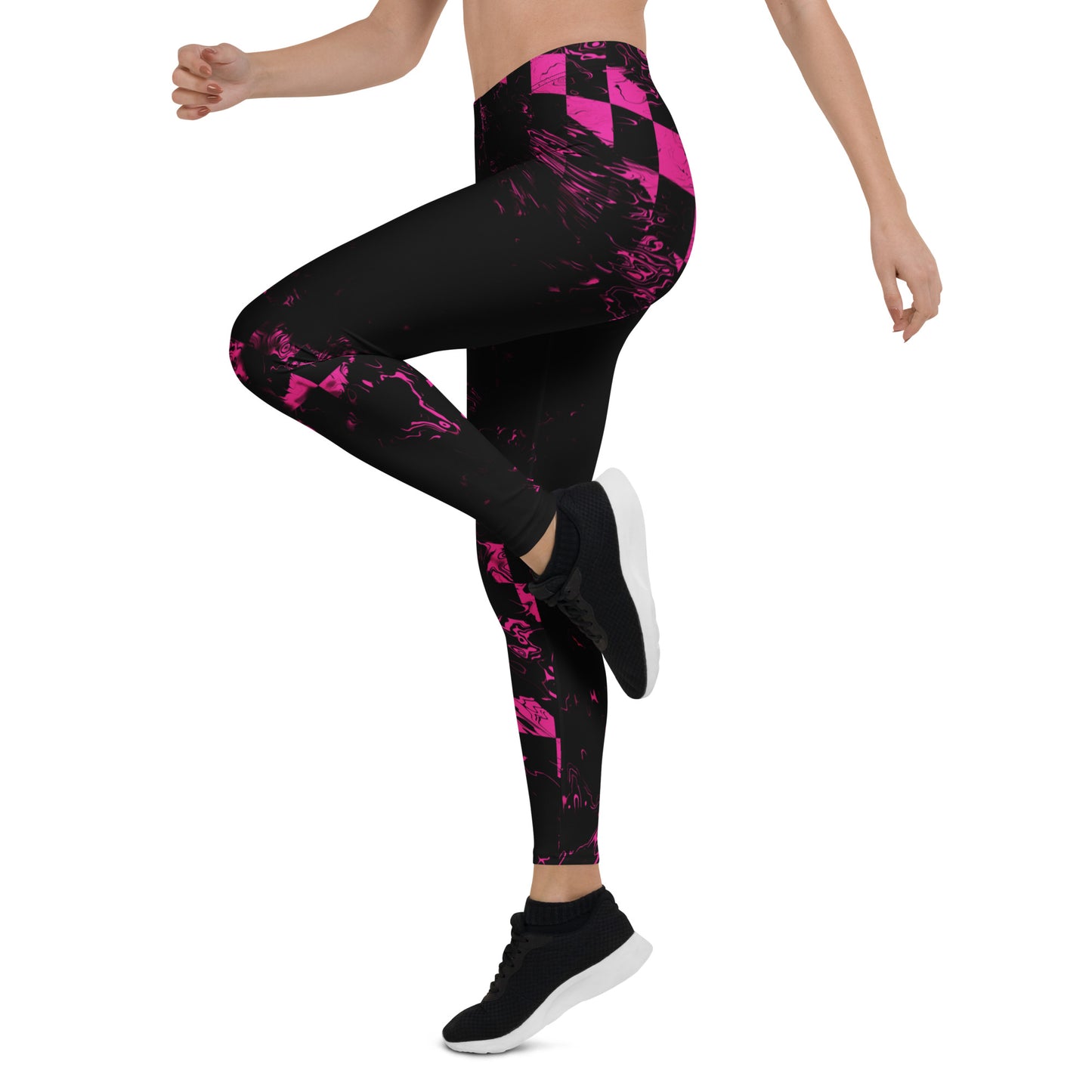 Abstract Squares | Mid Waist Damen Leggings