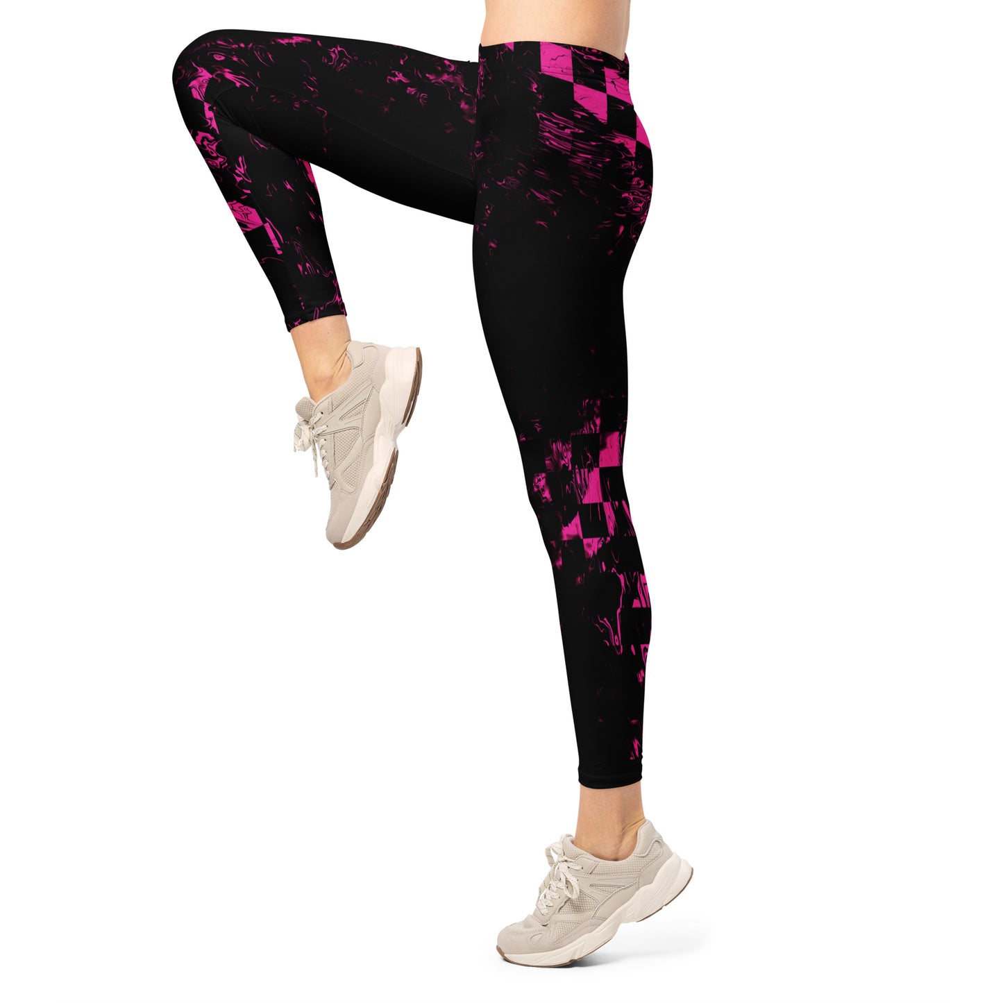 Abstract Squares | Mid Waist Damen Leggings