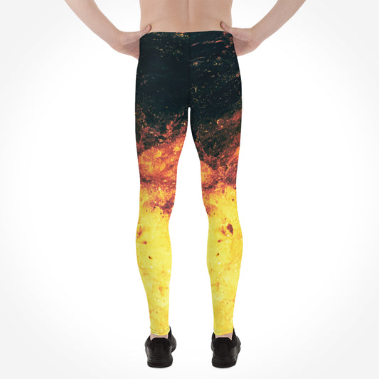 Fiery Waves Herrenleggings von Bachblatt von hinten