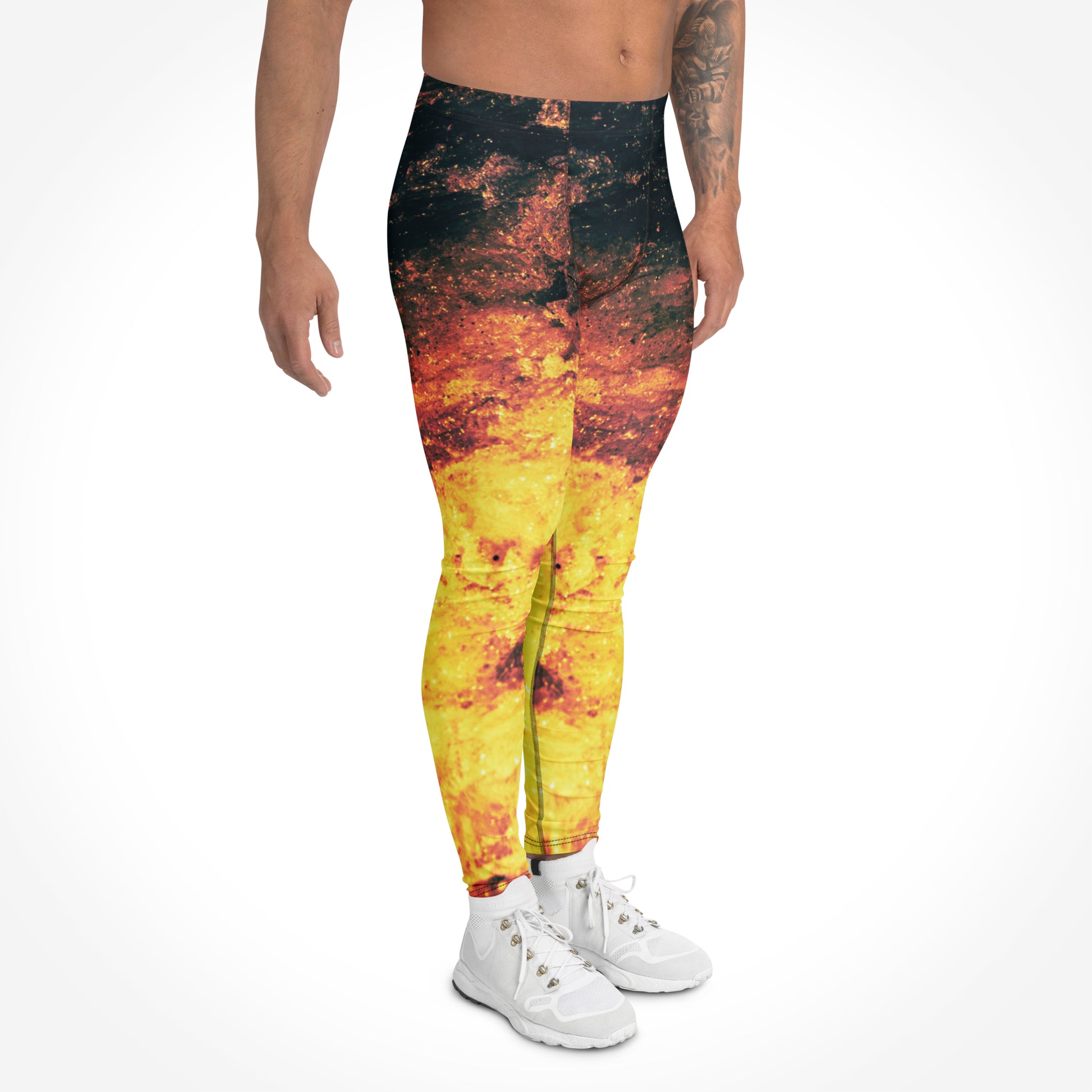 Fiery Waves Herrenleggings von Bachblatt vorne rechts