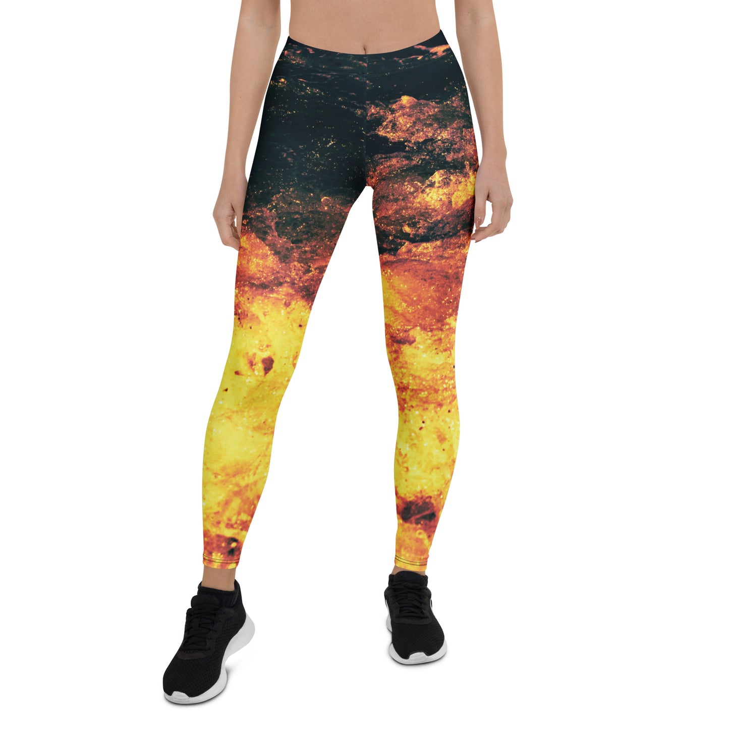 Fiery Waves | Mid Waist Damen Leggings