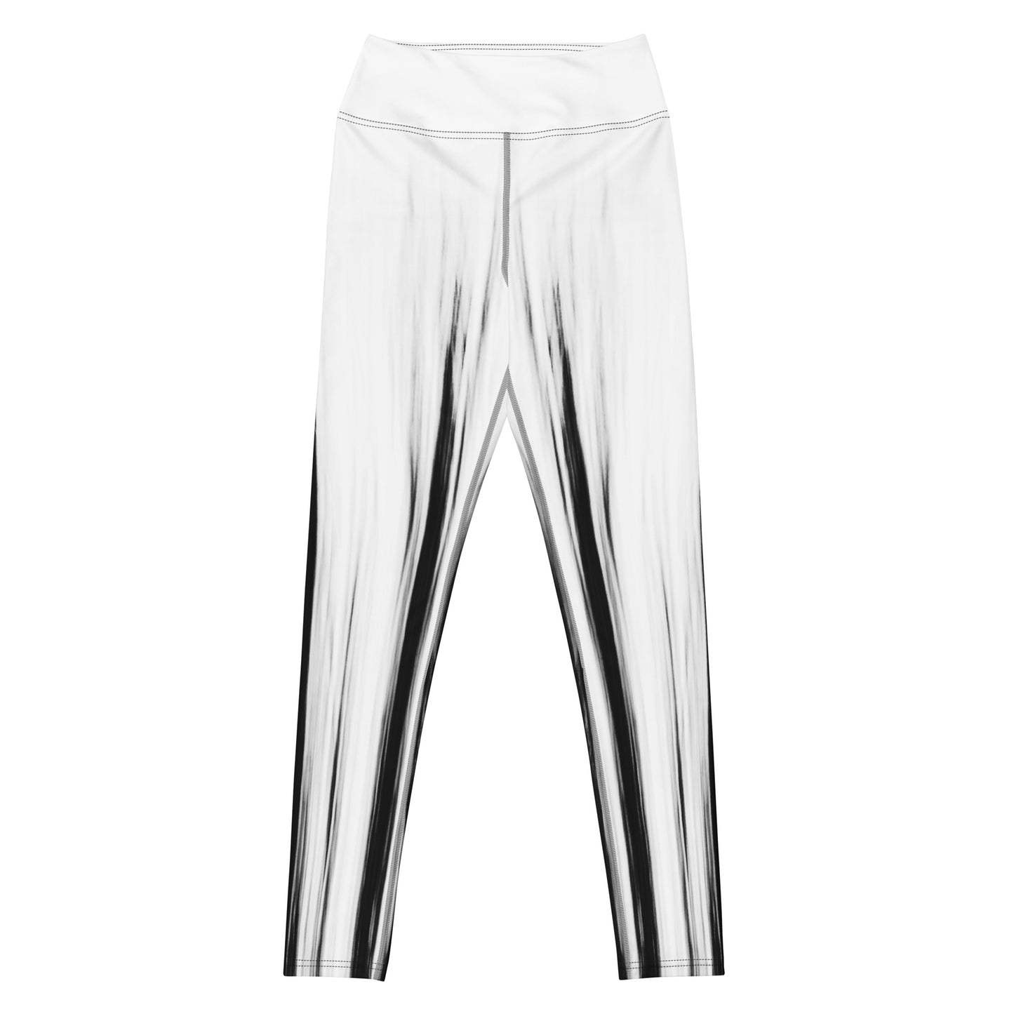 Die Moving Forest One Black White High Waist Damen Leggings von Bachblatt. Ansicht von hinten.