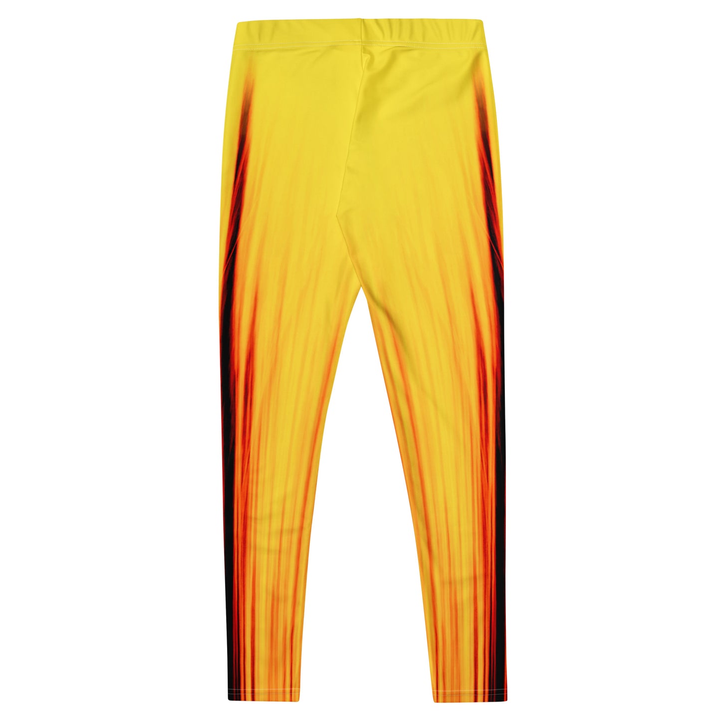 Die Moving Forest One Yellow Red Mid Waist Damen Leggings von Bachblatt. Ansicht von hinten.